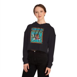 Life's Journey, Vintage & Bangla-Inspired Women’s Cropped Hooded Sweatshirt